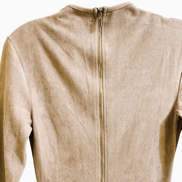 Akira Chicago Deep V-neck Faux Suede Dress - Picture 5 of 8